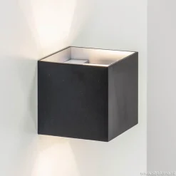 Wandlamp kubus verst. zwart/grijs ex.g9>Straluma