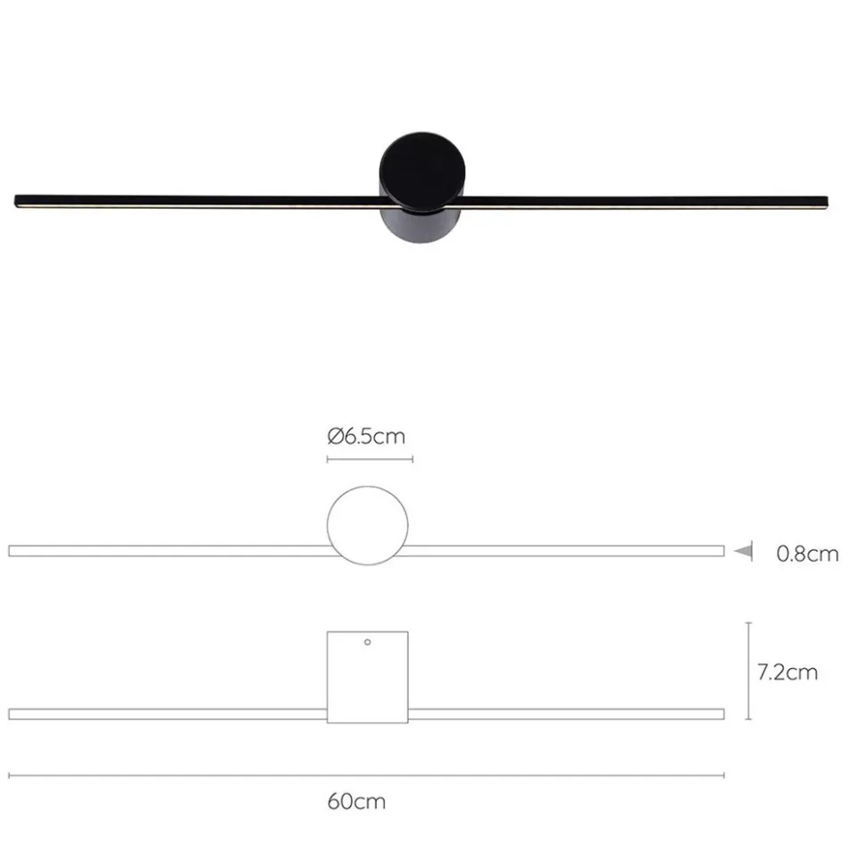 Wandlamp Mizar 60cm zwart IP44>Straluma Clearance