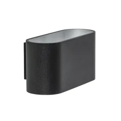 Wandlamp ovaal zwart/zilver g9>Straluma