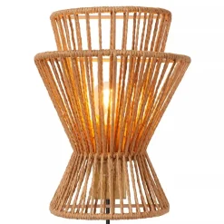 Wandlamp papier naturel met mat goud><noscript><img width=