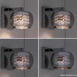 Wandlamp Pearl glas/chroom></noscript>Straluma Outlet