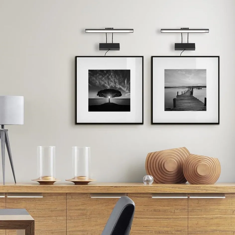 Wandlamp schilderij zwart inclusief dimbaar LED>Straluma Best