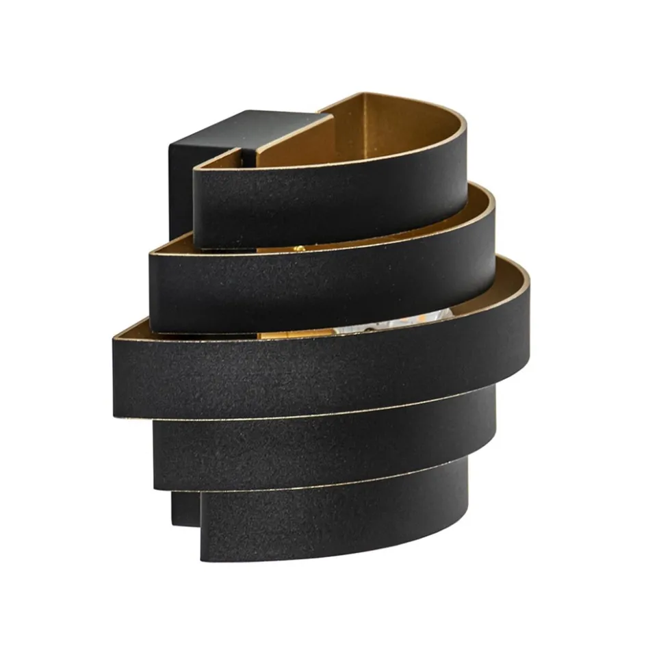 Wandlamp Scudo zwart/goud 20cm>Straluma