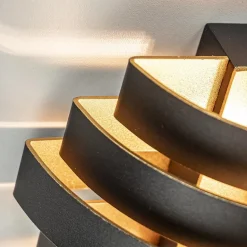 Wandlamp Scudo zwart/goud 20cm><noscript><img width=