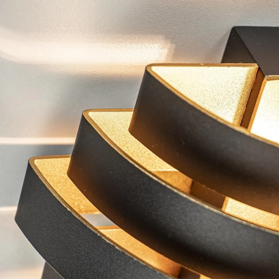 Wandlamp Scudo zwart/goud 20cm>Straluma
