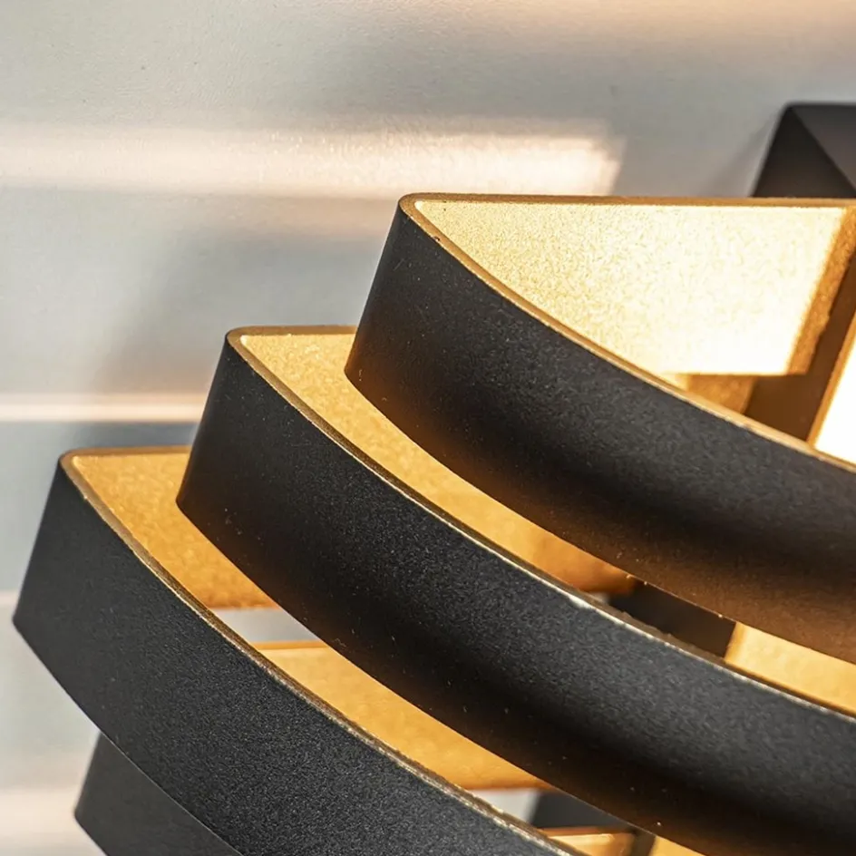 Wandlamp Scudo zwart/goud 25cm>Straluma Best