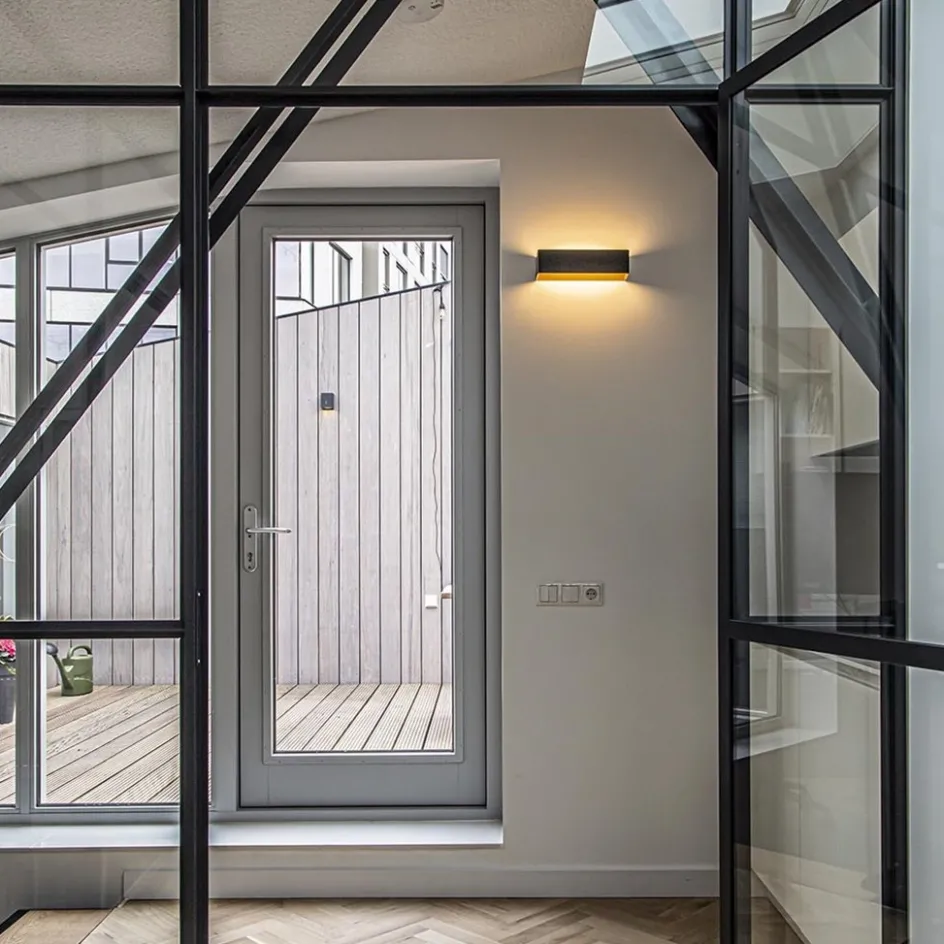 Wandlamp Stretto zwart/goud 30cm>Straluma