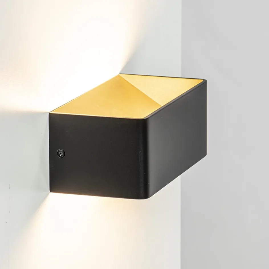Wandlamp Stretto zwart/goud 20cm>Straluma Online