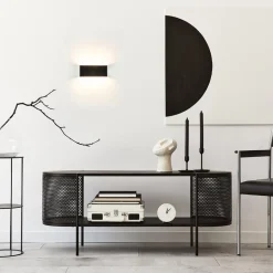 Wandlamp Stretto zwart/goud 20cm><noscript><img width=