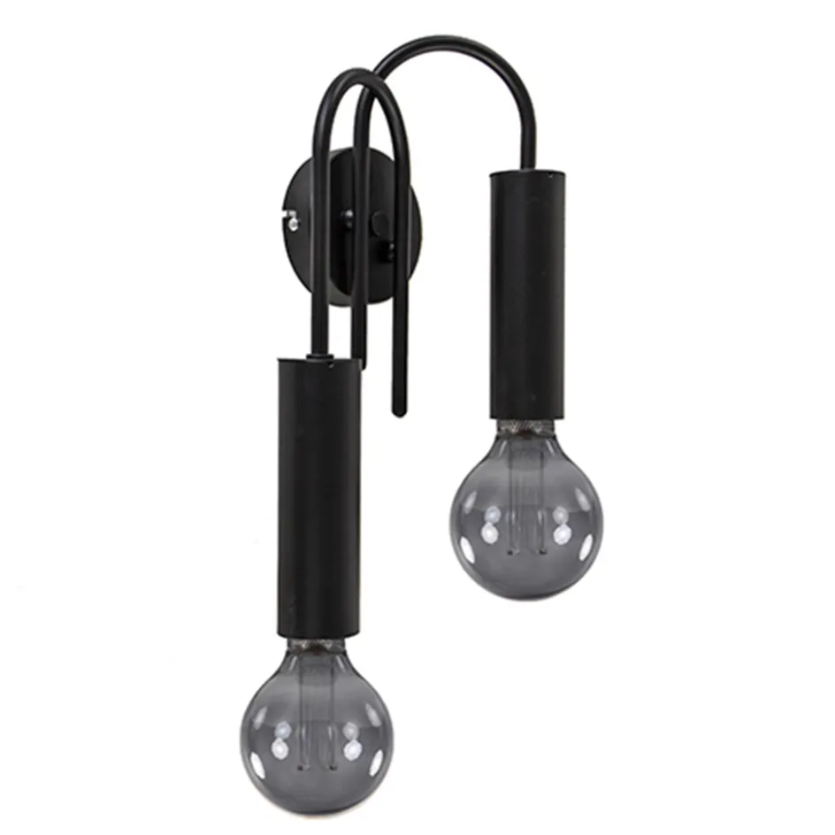 Wandlamp toog dubbel zwart>Straluma