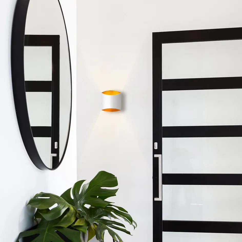 Wandlamp up+down wit met goud G9>Straluma Hot