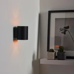 Wandlamp Xera zwart/goud binnenkant><noscript><img width=