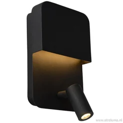 Wandlamp zwart + leesspot en usb>Straluma New
