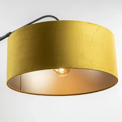 Wandlamp zwart met velourse kap><noscript><img width=