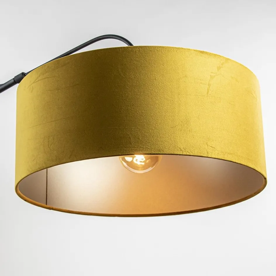 Wandlamp zwart met velourse kap>Straluma Sale