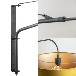 Wandlamp zwart met velourse kap><noscript><img width=