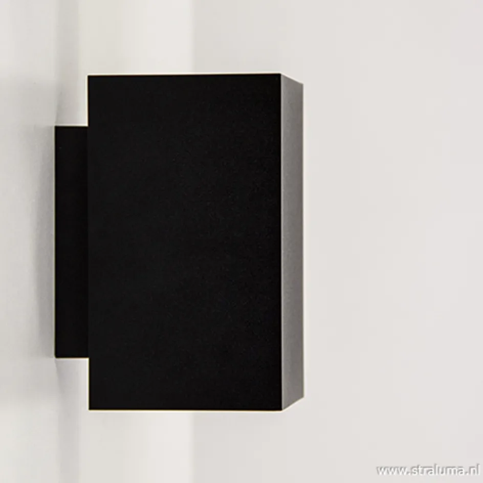Wandlamp zwart rechthoek up+down gu10>Straluma Discount