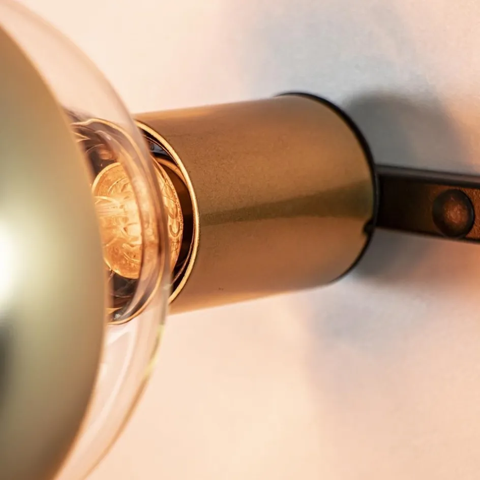 Wandlamp zwart/goud inclusief plantenpotten>Straluma Discount