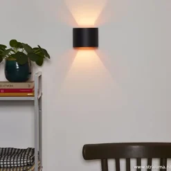 Wandlamp zwart/goud Xio up+down rond><noscript><img width=