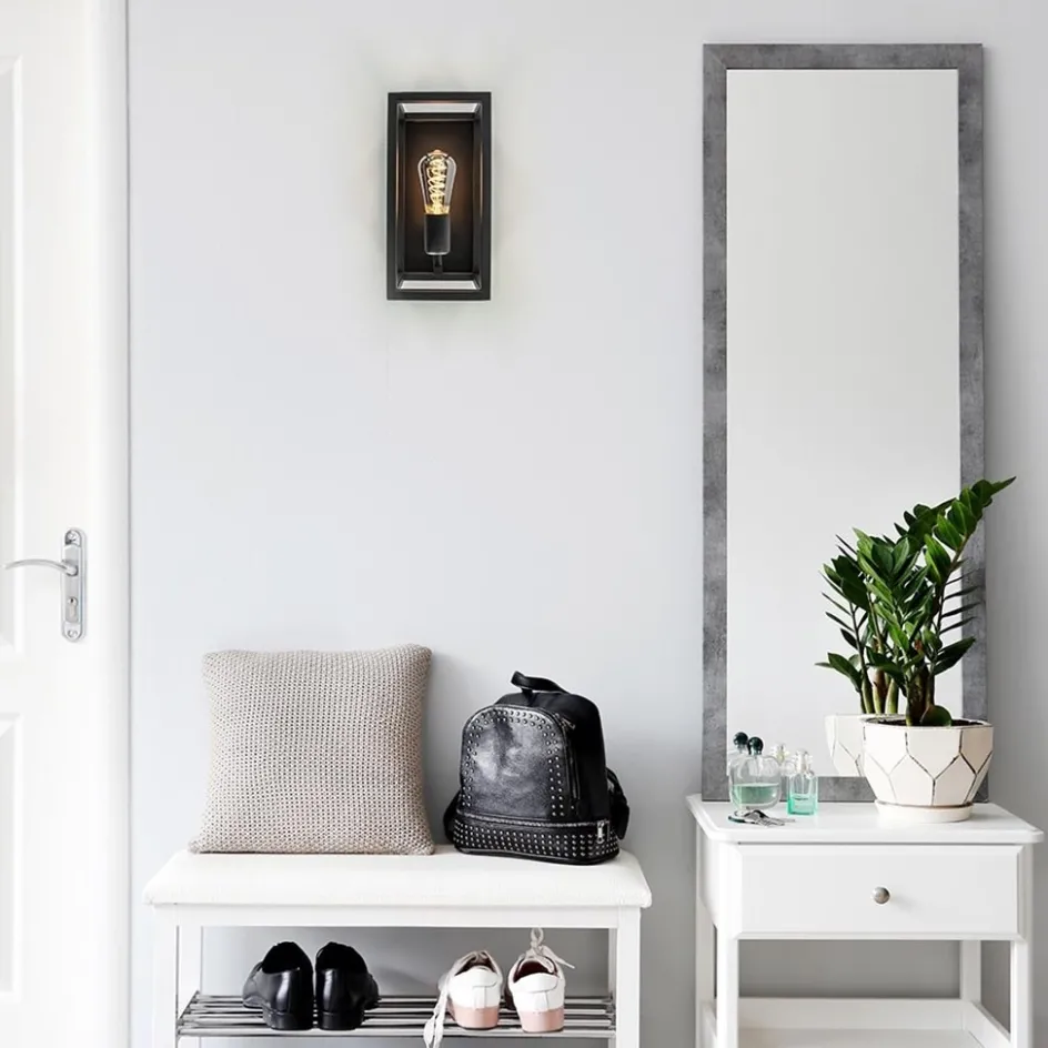 Wand-/plafondlamp rechthoek frame zwart>Straluma Sale