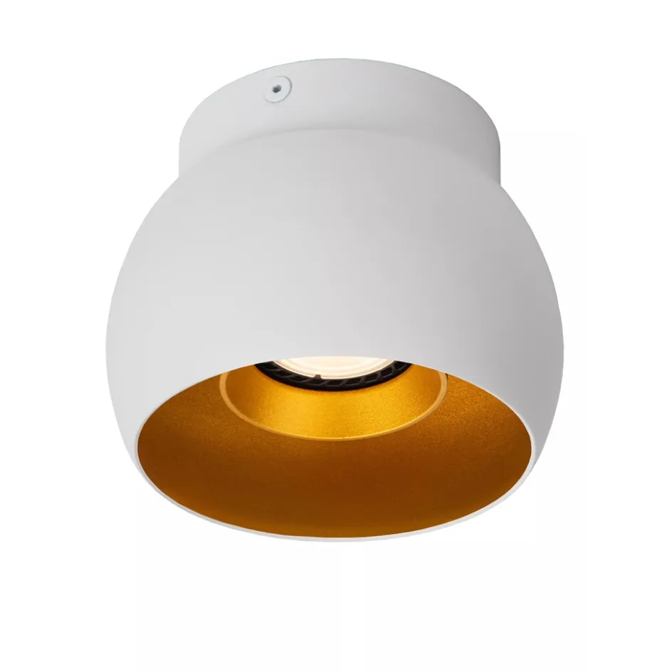 Witte plafondspot GU10 met gouden binnenzijde>Straluma Best