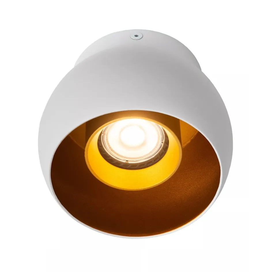 Witte plafondspot GU10 met gouden binnenzijde>Straluma Best