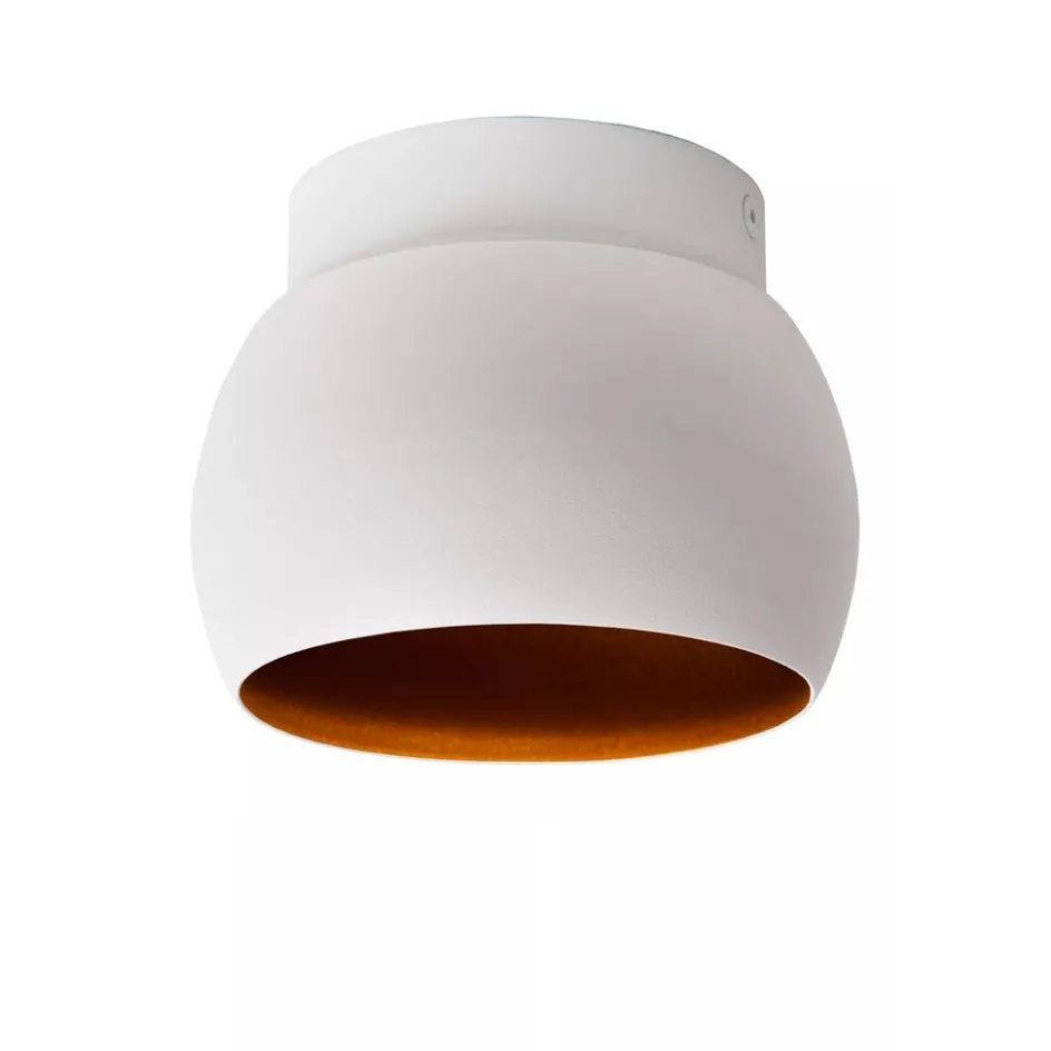 Witte plafondspot GU10 met gouden binnenzijde>Straluma Best