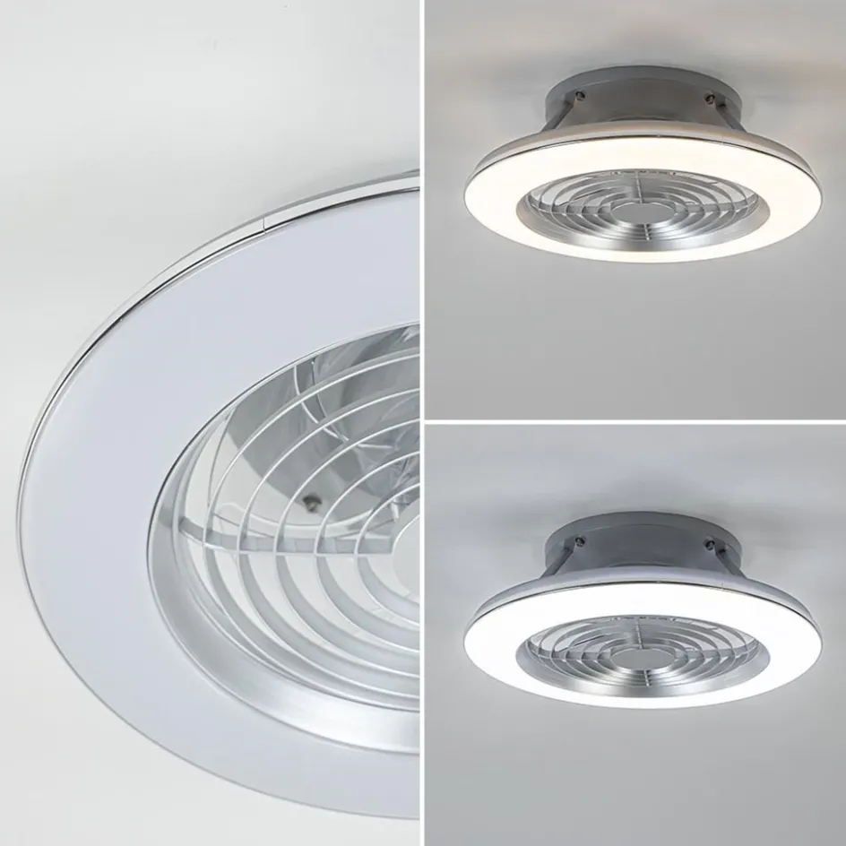 Zilveren ventilator inclusief LED klein>Straluma Outlet