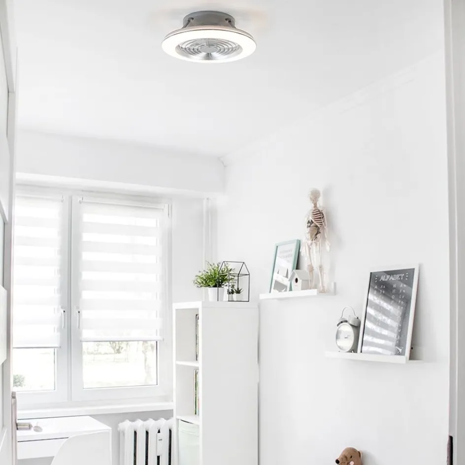 Zilveren ventilator inclusief LED klein>Straluma Outlet