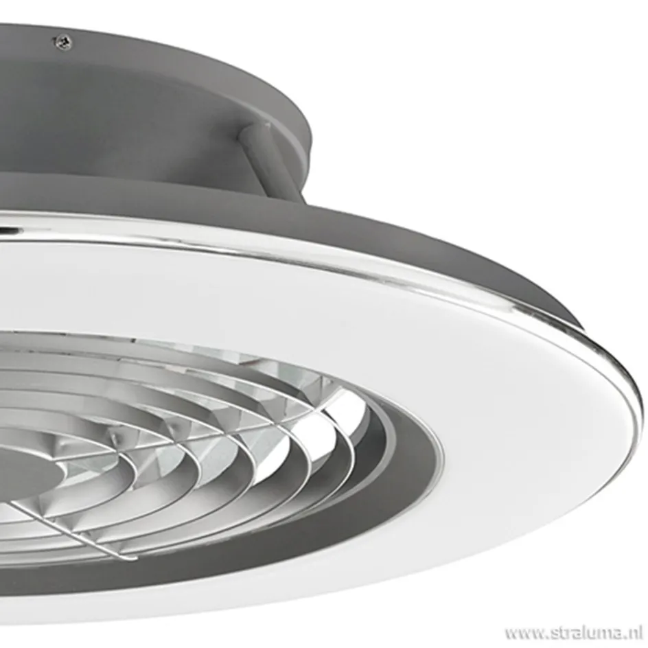 Zilveren ventilator met LED en bluetooth>Straluma Sale