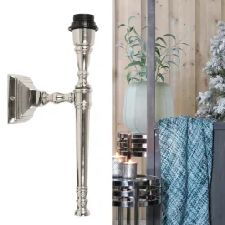 Zilveren wandlamp Delhi fakkel></noscript>Straluma New
