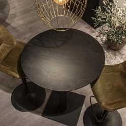 Zwart houten bartafel Ø80x105 cm><noscript><img width=