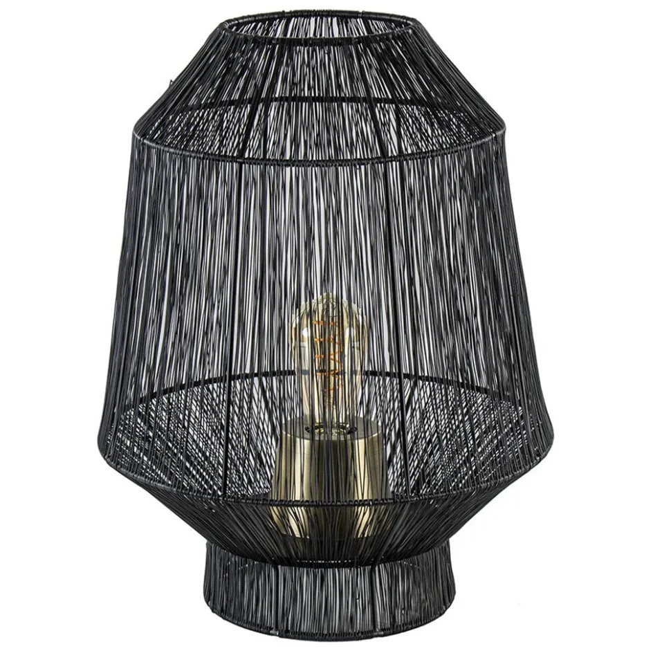 Zwart metalen tafellamp Vitora met brons>Straluma Clearance