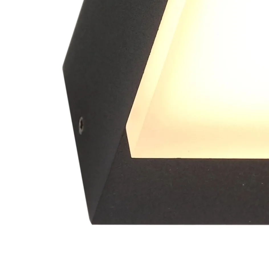 Zwarte buitenlamp wand inclusief LED>Straluma Online