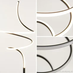 Zwarte krul vloerlamp LED dimbaar><noscript><img width=