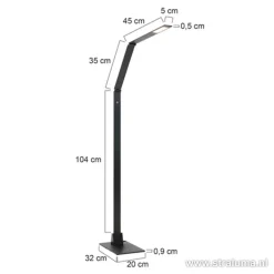 Zwarte led vloerlamp met touchdimmer></noscript>Straluma Outlet