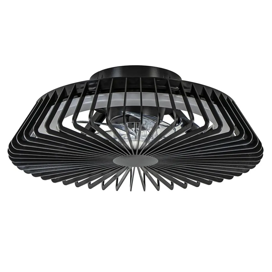 Zwarte plafondventilator mini met dimbaar LED>Straluma Best