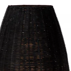 Zwarte rotan tafellamp met gouden driepoot><noscript><img width=
