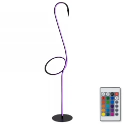 Zwarte vloerlamp flamingo met LED RGB multicolor>Straluma Outlet