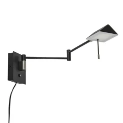 Zwarte wandlamp inclusief dimbaar LED en verstelbare arm>Straluma