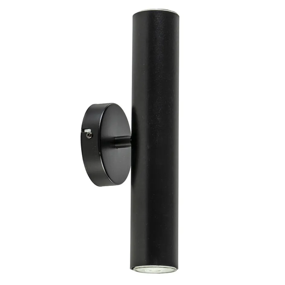 Zwarte wandlamp up+down cilinder GU10>Straluma Clearance