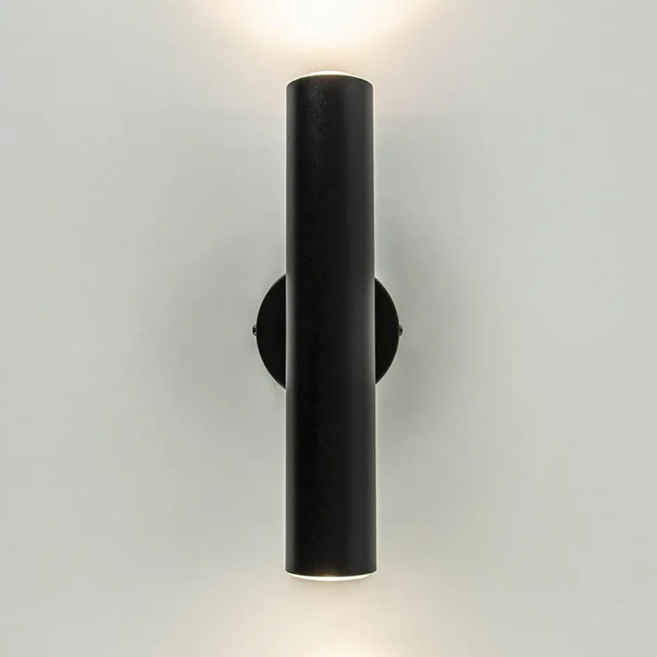 Zwarte wandlamp up+down cilinder GU10>Straluma Clearance